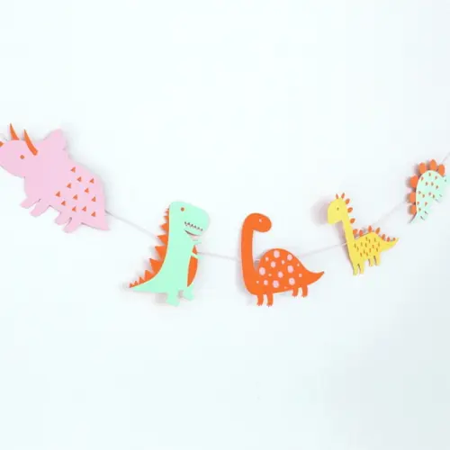 Varal Decorativo - Dinossauros Rosa