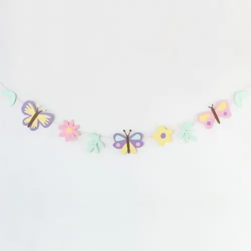 Varal Decorativo - Flores e Borboletas