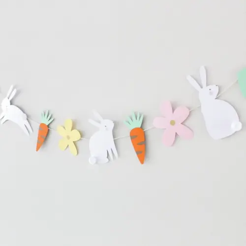 Varal Decorativo Bandeirola Coelhinhos da Páscoa