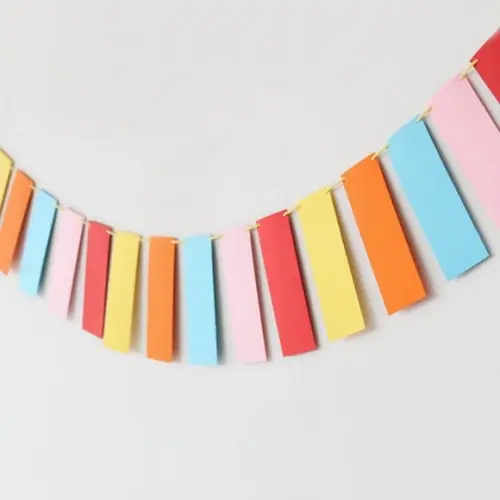 Varal Retângulos de Papel Coloridos - 1 Metro