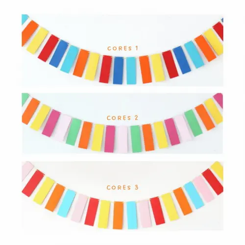 Varal Retângulos de Papel Coloridos - 1 Metro