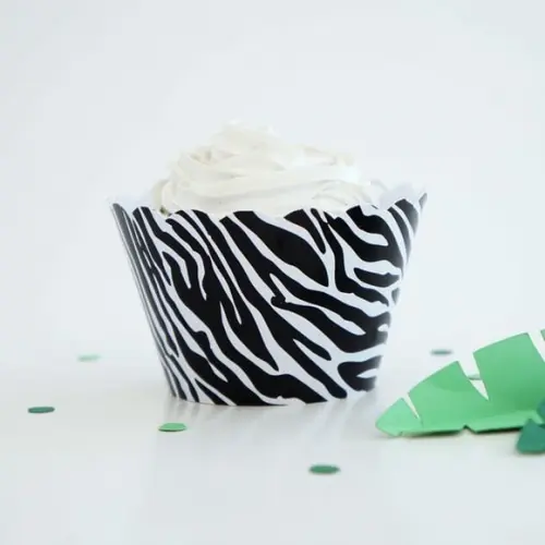 Wrapper Cupcake - Animal Print - Zebra (12un)