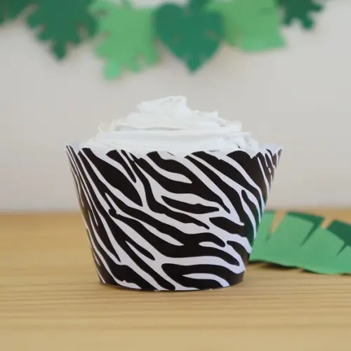 Wrapper Cupcake - Animal Print - Zebra (12un)