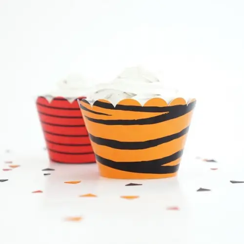 Wrapper para Cupcake - Tigre e Listras (12 Un.)