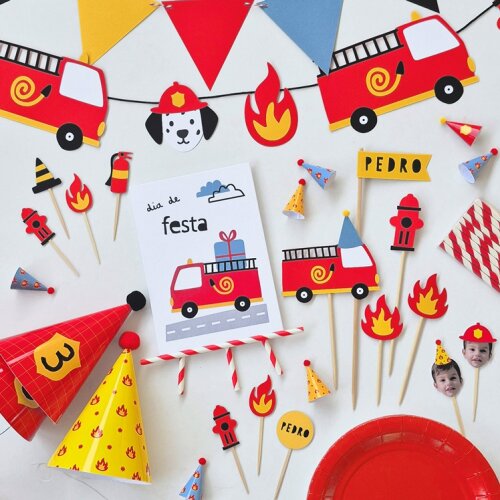 Kit Festa tema Bombeiros para Decorar