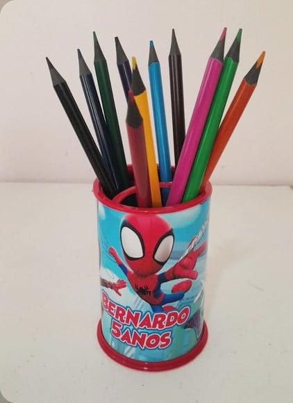 Kit Spidey - Porta-lápis com Lápis de Cor