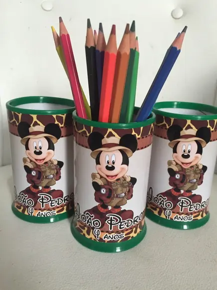 Porta-lápis Personalizado Mickey Safari