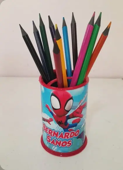 Kit Spidey - Porta-lápis com Lápis de Cor