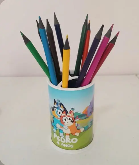 Kit Bluey - Porta-lápis com Lápis de Cor