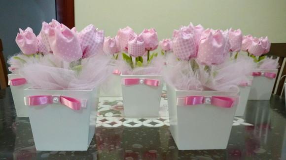 Centro de Mesa Rosa Bebê