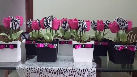 Cachepos de Tulipas Pink e Zebra