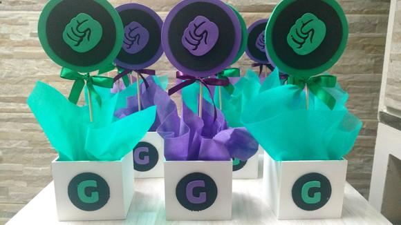 Centro de Mesa Hulk Roxo e Verde