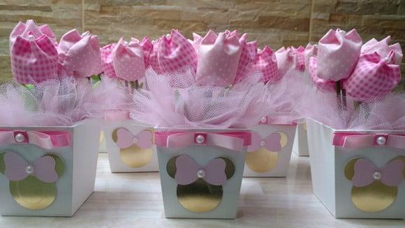Centro de Mesa Minnie Dourado