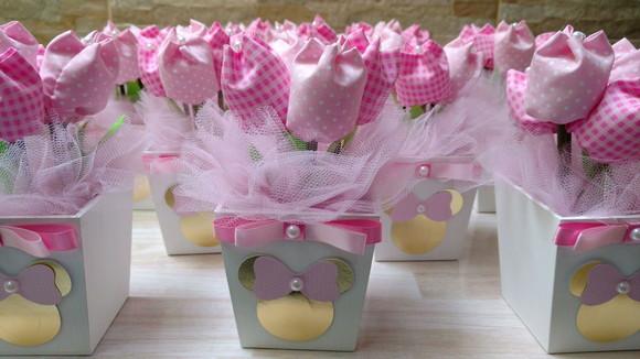 Centro de Mesa Minnie Dourado