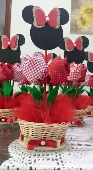Centro de Mesa Minnie Vermelho