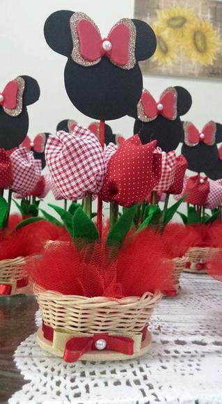 Centro de Mesa Minnie Vermelho
