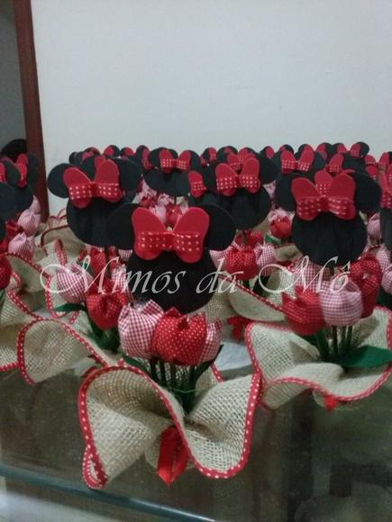 Centro de Mesa Minnie Vermelho