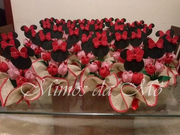 Centro de Mesa Minnie Vermelho