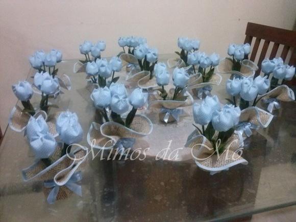 Centro de Mesa Tulipas Azul Bebê