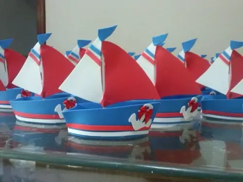 Barquinho marinheiro Azul Royal