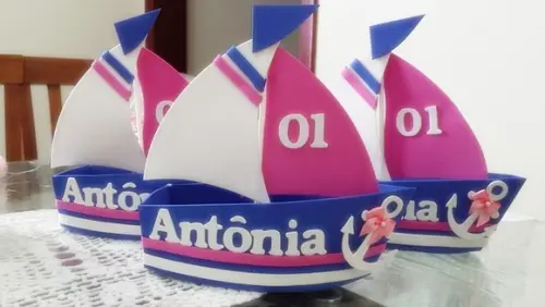 Barquinho Personalizado festa Marinheira