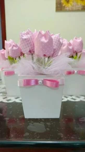 Centro de Mesa Rosa Bebê
