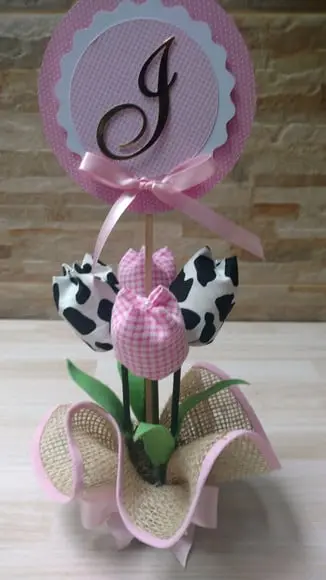 Centro de Mesa Fazendinha Rosa