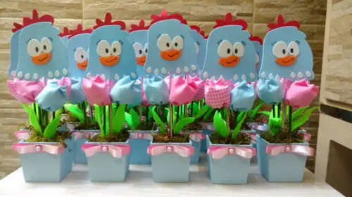 Centro de Mesa Galinha Pintadinha Rosa