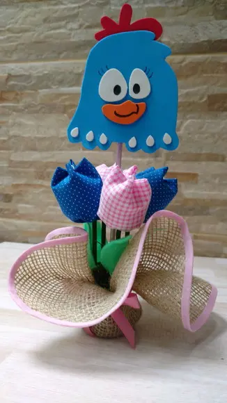 Centro de Mesa Galinha Pintadinha Rosa