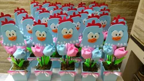 Centro de Mesa Galinha Pintadinha Rosa