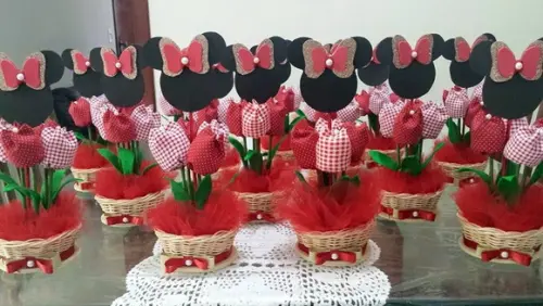 Centro de Mesa Minnie Vermelho