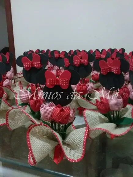 Centro de Mesa Minnie Vermelho
