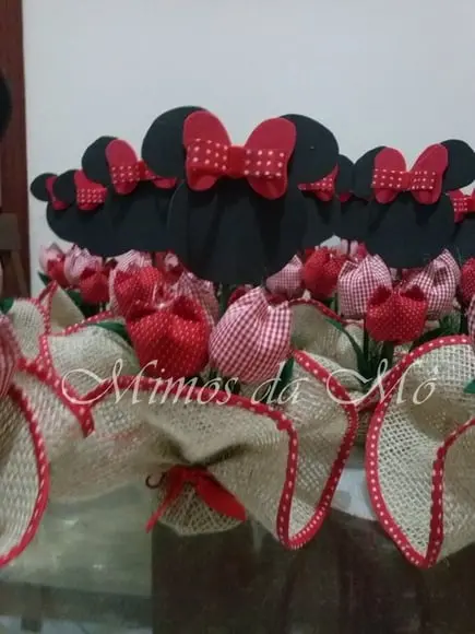 Centro de Mesa Minnie Vermelho