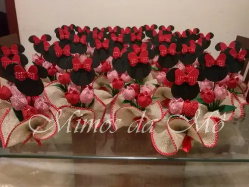 Centro de Mesa Minnie Vermelho