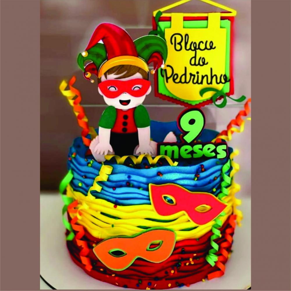 Topo de Bolo Carnaval Menino Arquivo de Corte Silhouette