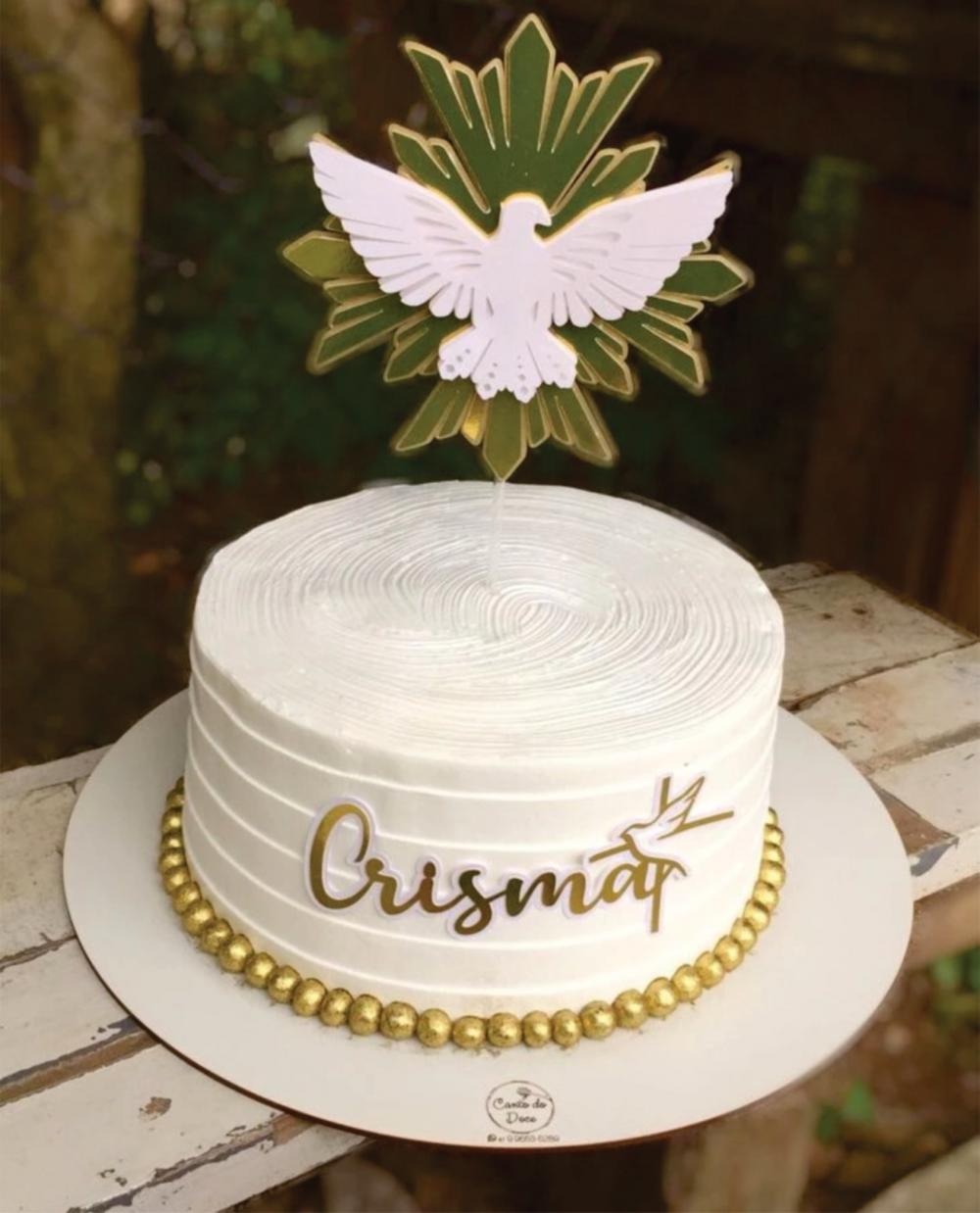 Arquivo de Corte Topo de Bolo Crisma  Divino Espirito Santo