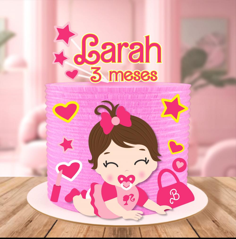 Topo de Bolo Barbie Baby Arquivo de Corte