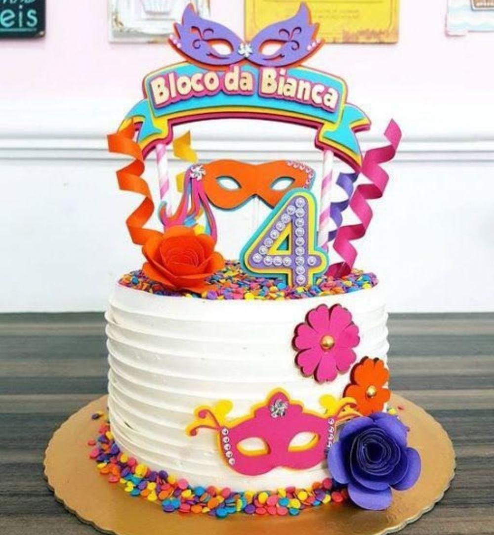 Topo de Bolo Carnaval  Arquivo de Corte Silhouette