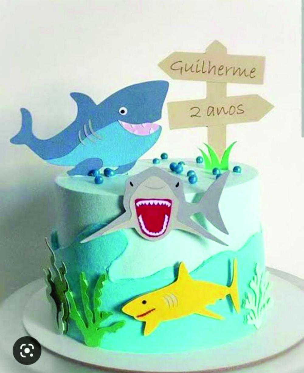 Arquivo de Corte Topo de Bolo Tubarões