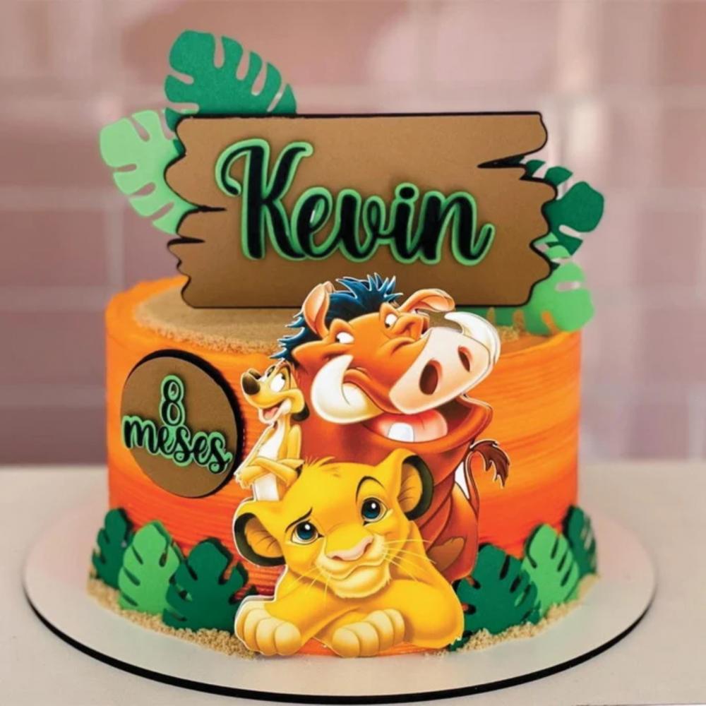 Topo de bolo rei leão timão e pumba arquivo de corte