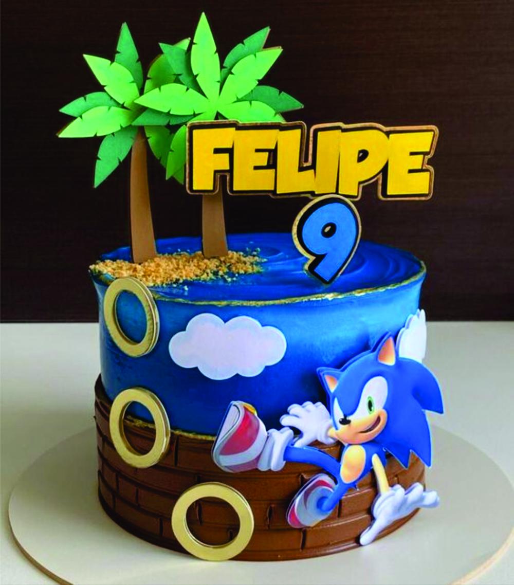 Topo de Bolo Sonic Arquivo de Corte Silhouette