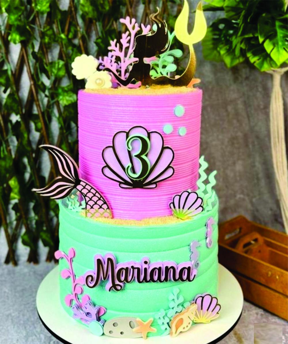 Topo de bolo Barbie Sereia arquivo de corte