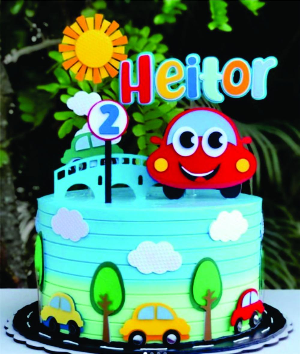 Topo de Bolo Carros Transporte Arquivo de Corte