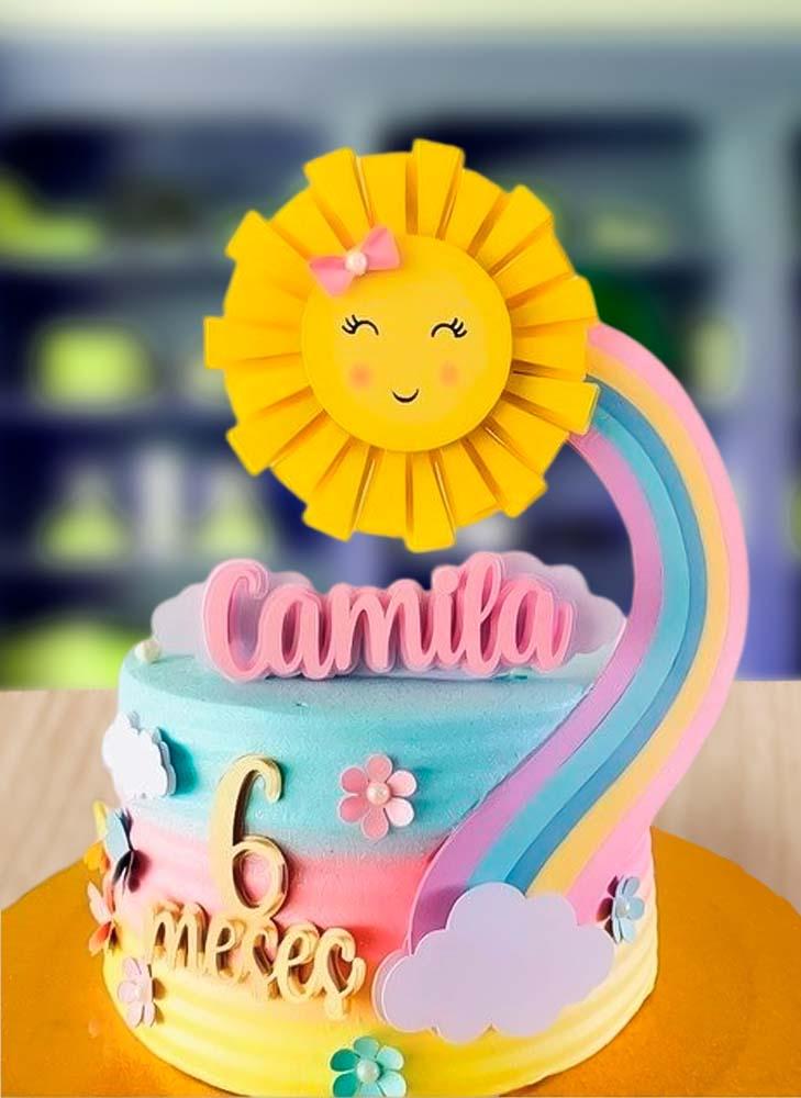 Topo de Bolo Solzinho Arquivo de Corte