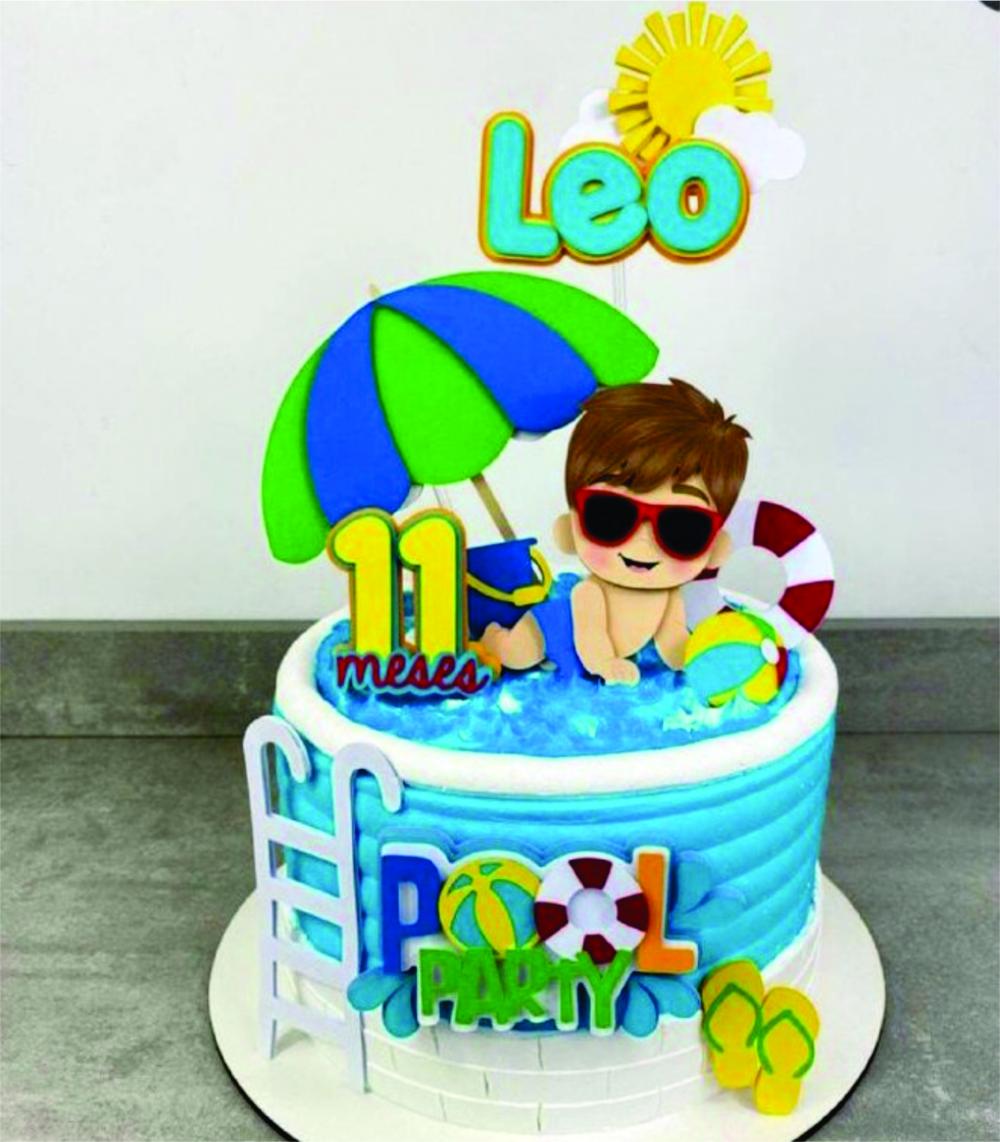 Topo de bolo verão menino Arquivo de Corte Silhouette