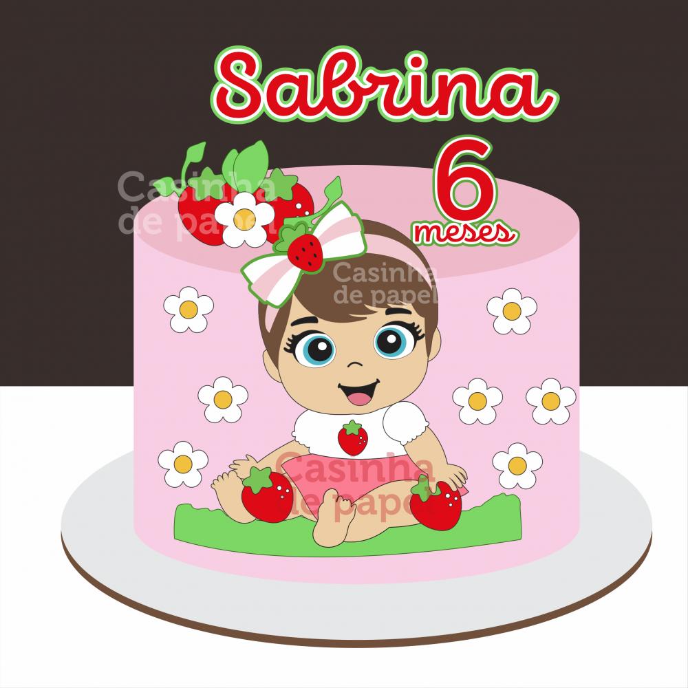 Topo de Bolo Moranguinho Arquivo de Corte