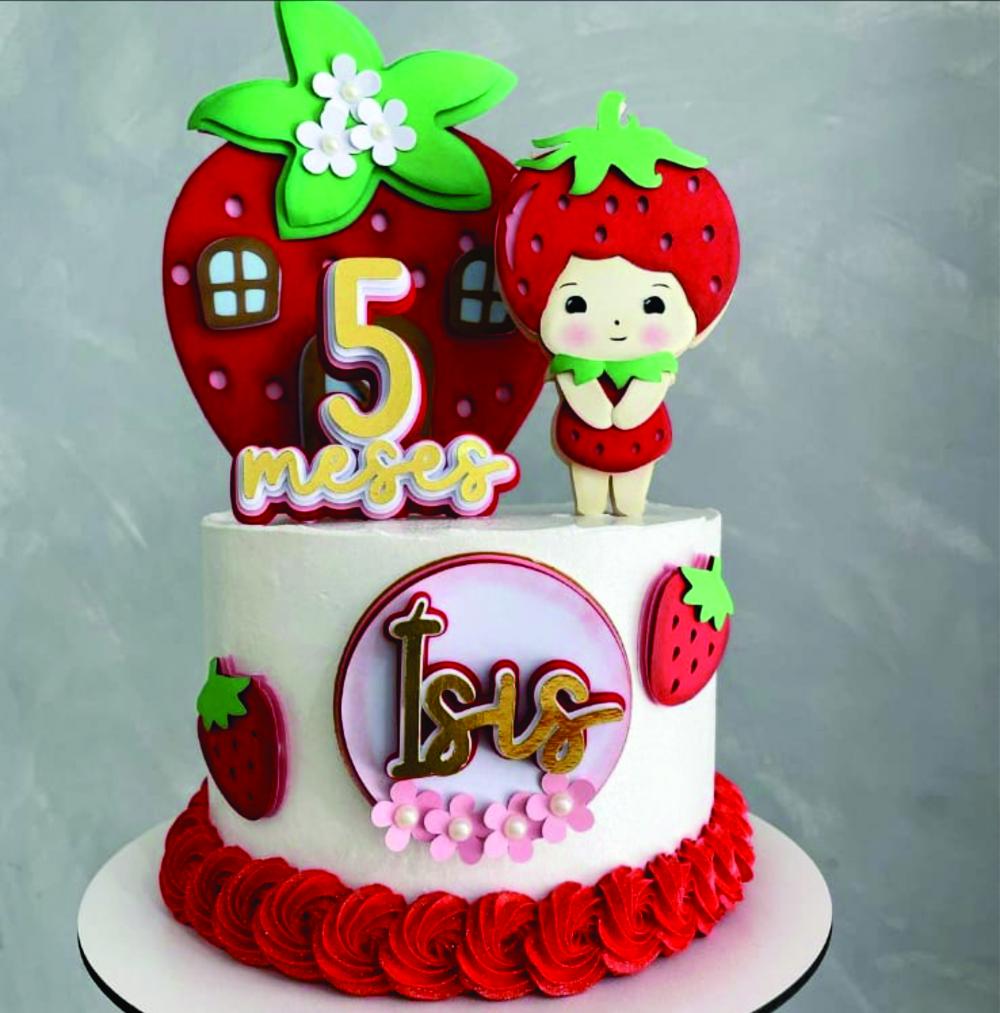 Topo de Bolo Moranguinho Arquivo de Corte