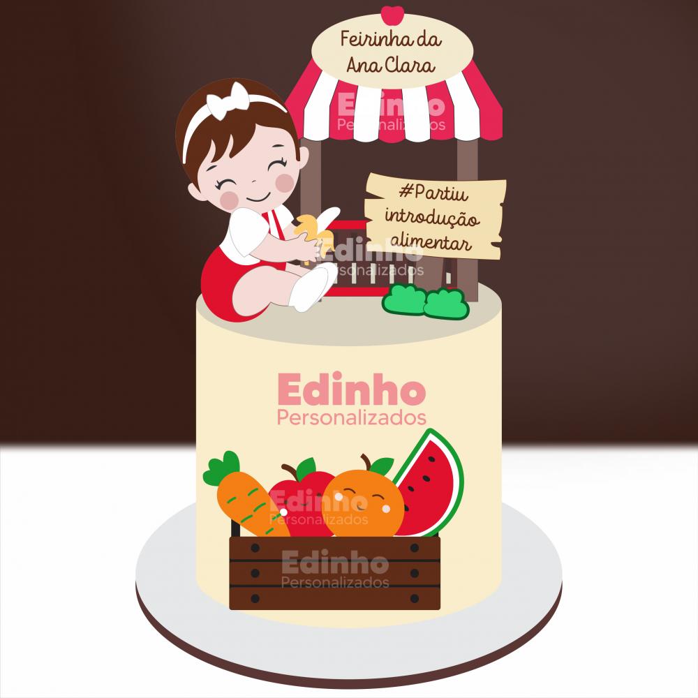 Topo de Bolo Quitandinha Menina Arquivo Silhouette