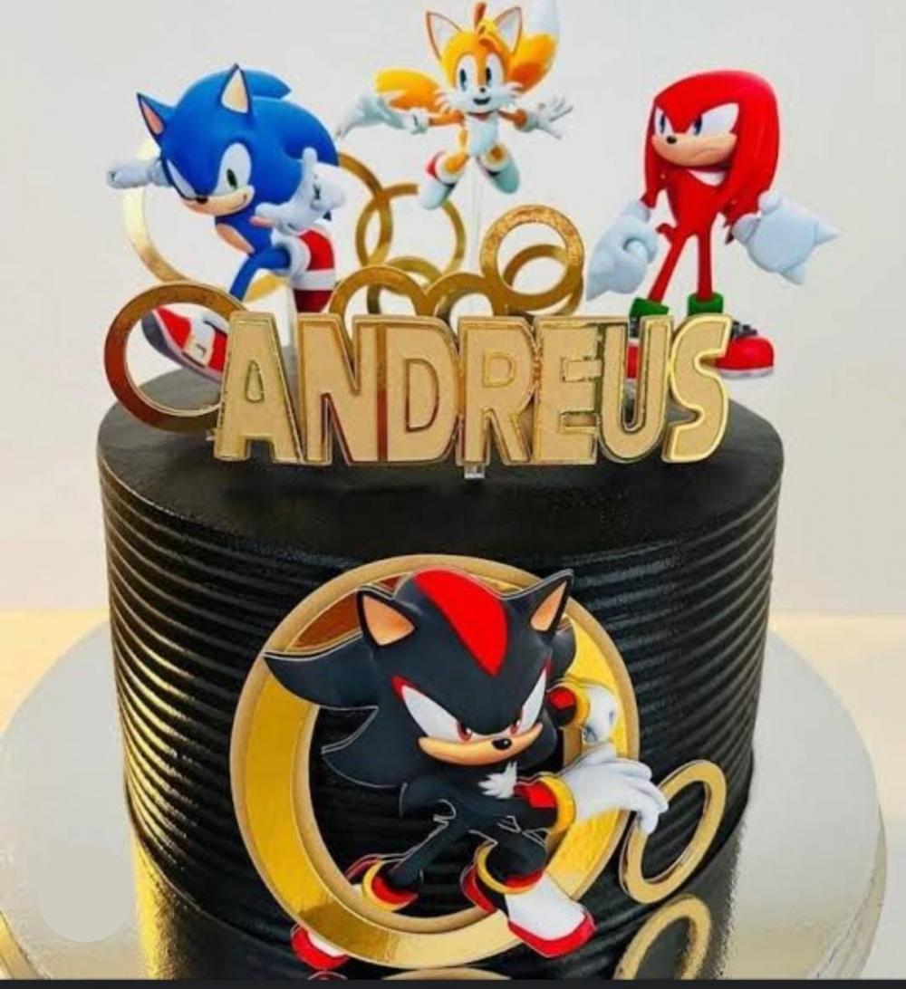 Topo de Bolo Sonic Arquivo de Corte Silhouette