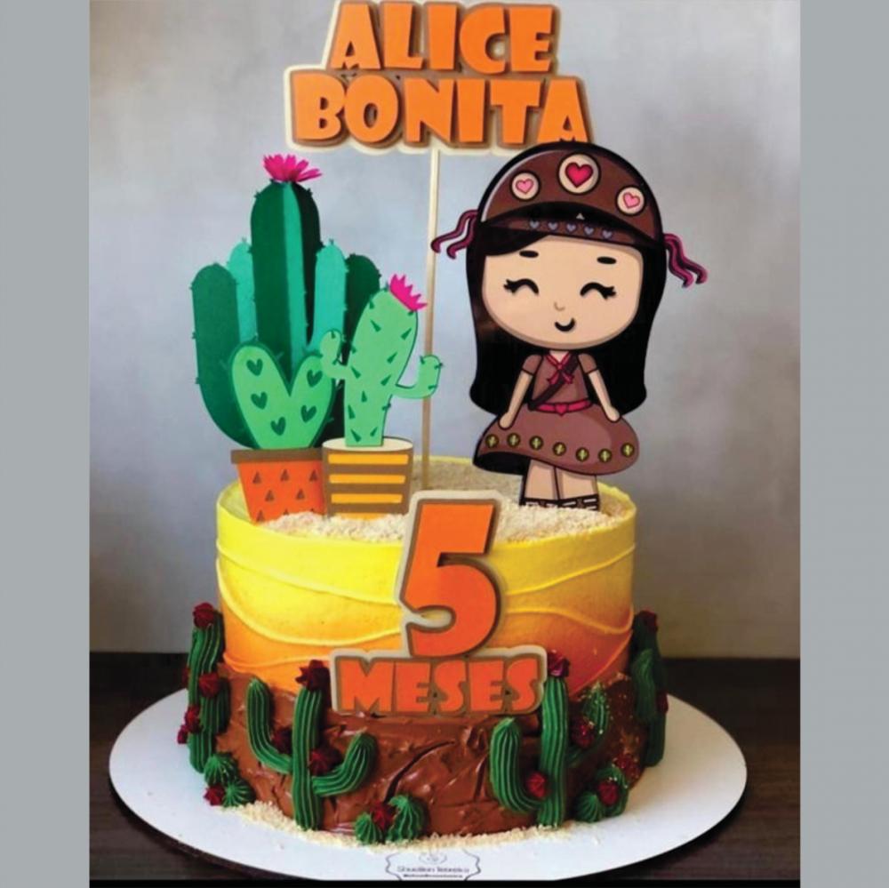 Topo de Bolo Junino Menina Arquivo de Corte